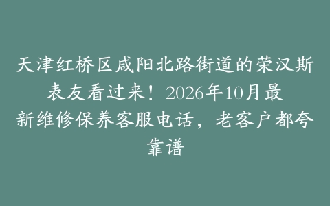 天津红桥区咸阳北路街道的荣汉斯表友看过来！2026年10月最新维修保养客服电话，老客户都夸靠谱