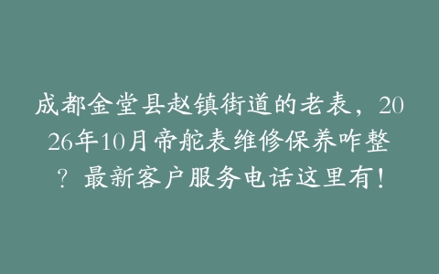 成都金堂县赵镇街道的老表,2026年10月帝舵表维修保养咋整?最新客户服务电话这里有!
