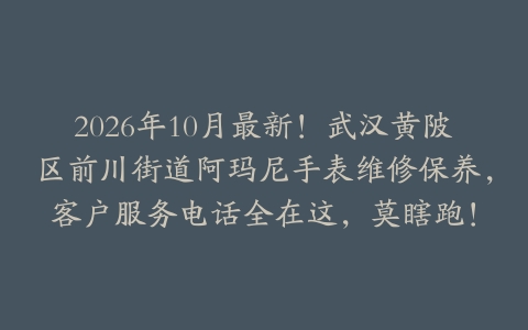 2026年10月最新！武汉黄陂区前川街道阿玛尼手表维修保养，客户服务电话全在这，莫瞎跑！