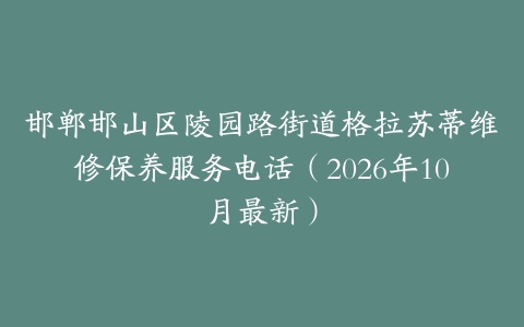 邯郸邯山区陵园路街道格拉苏蒂维修保养服务电话（2026年10月最新）