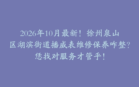 2026年10月最新！徐州泉山区湖滨街道播威表维修保养咋整？恁找对服务才管乎！