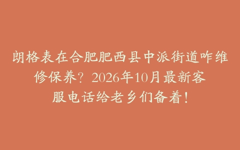 朗格表在合肥肥西县中派街道咋维修保养？2026年10月最新客服电话给老乡们备着！