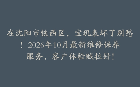 在沈阳市铁西区,宝玑表坏了别愁!2026年10月最新维修保养服务,客户体验贼拉好!
