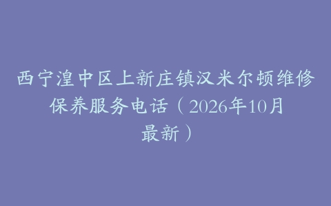 西宁湟中区上新庄镇汉米尔顿维修保养服务电话（2026年10月最新）