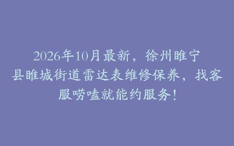 2026年10月最新，徐州睢宁县睢城街道雷达表维修保养，找客服唠嗑就能约服务！