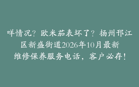 咩情况？欧米茄表坏了？扬州邗江区新盛街道2026年10月最新维修保养服务电话，客户必存！