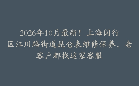 2026年10月最新！上海闵行区江川路街道昆仑表维修保养，老客户都找这家客服