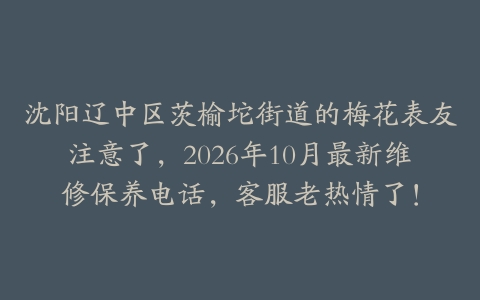 沈阳辽中区茨榆坨街道的梅花表友注意了，2026年10月最新维修保养电话，客服老热情了！