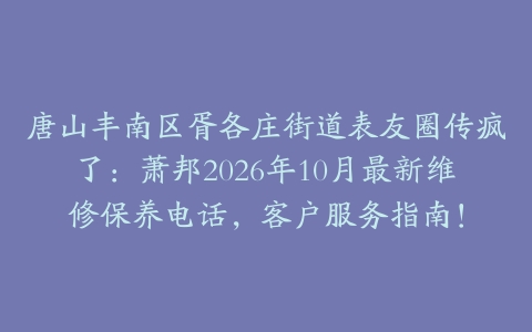 唐山丰南区胥各庄街道表友圈传疯了：萧邦2026年10月最新维修保养电话，客户服务指南！