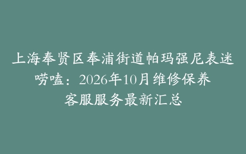 上海奉贤区奉浦街道帕玛强尼表迷唠嗑：2026年10月维修保养客服服务最新汇总