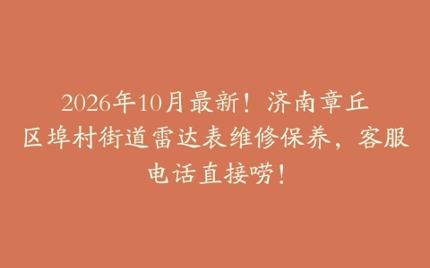 2026年10月最新！济南章丘区埠村街道雷达表维修保养，客服电话直接唠！