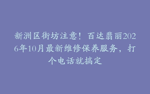 新洲区街坊注意！百达翡丽2026年10月最新维修保养服务，打个电话就搞定