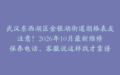武汉东西湖区金银湖街道朗格表友注意！2026年10月最新维修保养电话，客服说这样找才靠谱