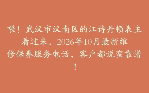 喂！武汉市汉南区的江诗丹顿表主看过来，2026年10月最新维修保养服务电话，客户都说蛮靠谱！