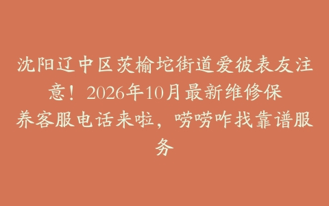 沈阳辽中区茨榆坨街道爱彼表友注意！2026年10月最新维修保养客服电话来啦，唠唠咋找靠谱服务