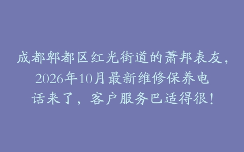 成都郫都区红光街道的萧邦表友，2026年10月最新维修保养电话来了，客户服务巴适得很！