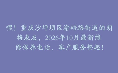 嘿！重庆沙坪坝区渝碚路街道的朗格表友，2026年10月最新维修保养电话，客户服务整起！